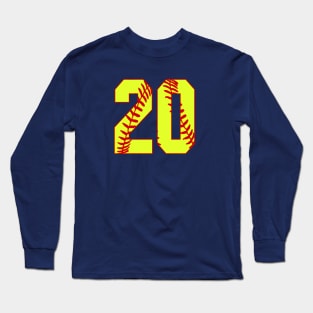 Fastpitch Softball Number 20 #20 Softball Shirt Jersey Uniform Favorite Player Biggest Fan Long Sleeve T-Shirt